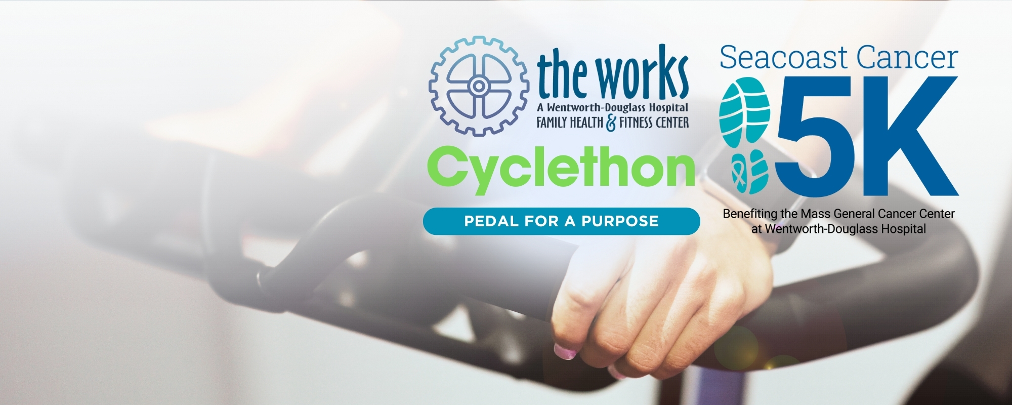 Works Logo with Cyclethon and Seacoast Cancer 5k Logo
