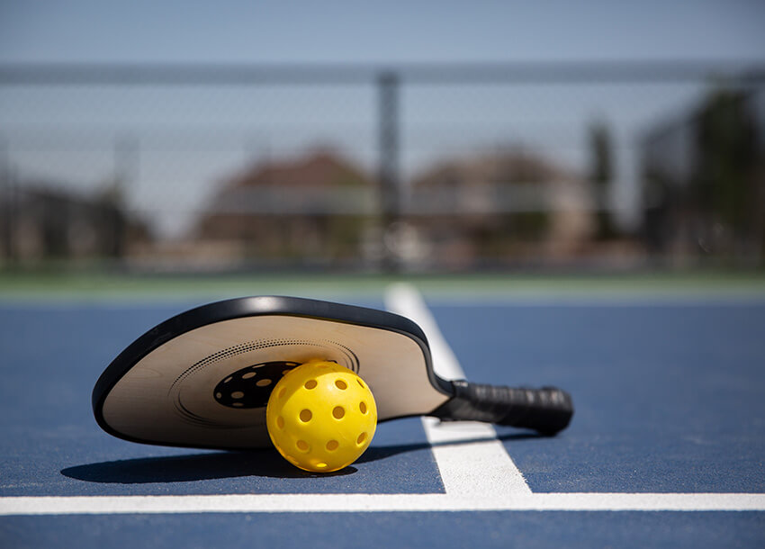 pickleball and paddle
